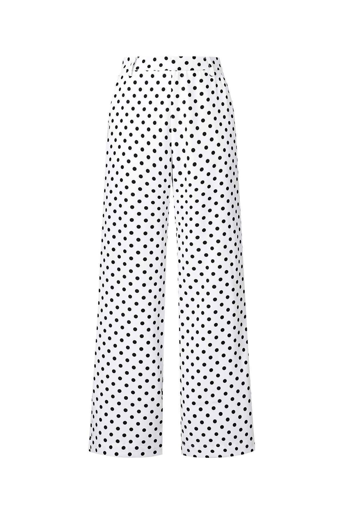 Elegant Polka Dot Straight Pants for All Seasons