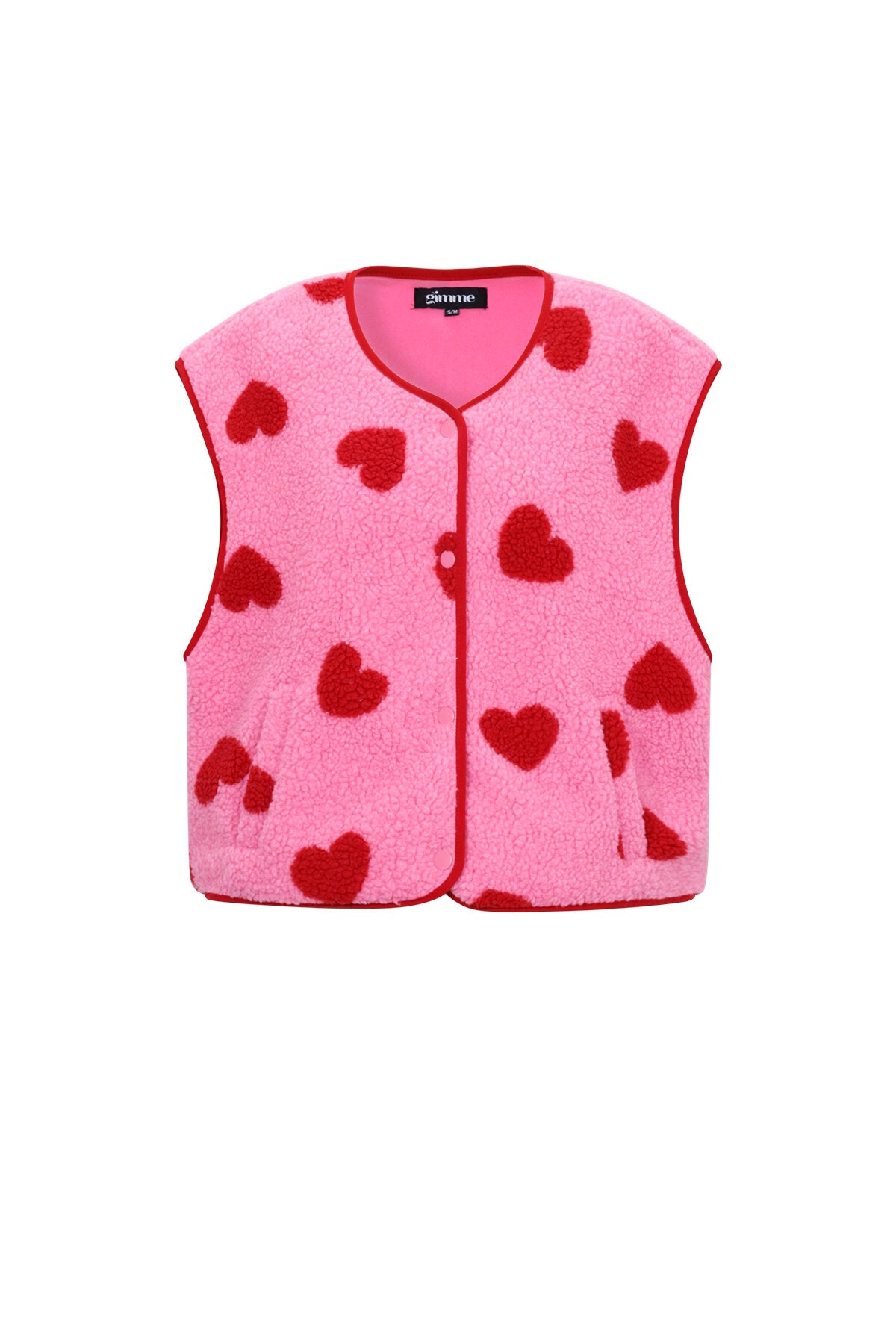 Gimme Pink & Beige Woven Heart Vest for Spring/Summer