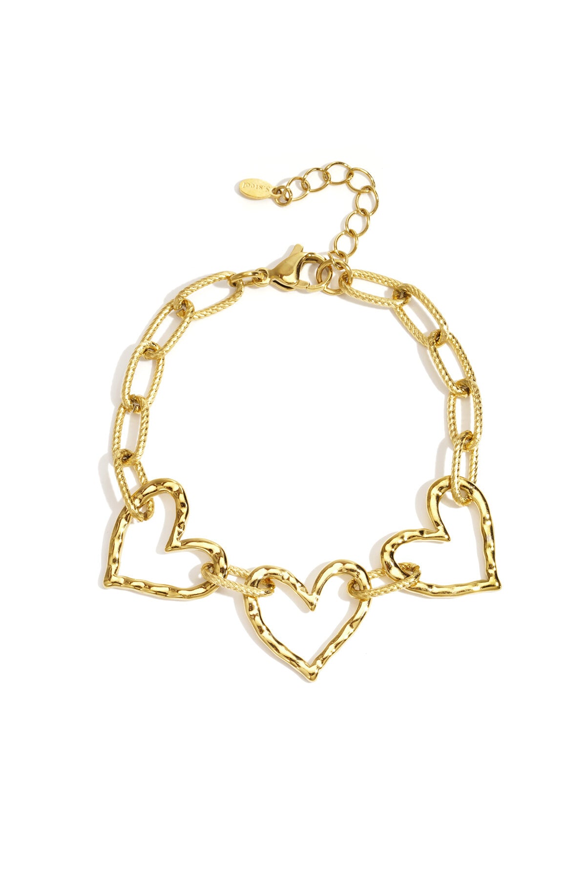Elegant Gold & Silver Heart Chain Bracelet for Everyday Style