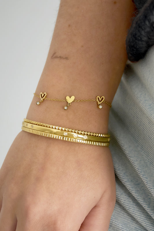 Elegant Gold Heart Chain Bracelet for Women