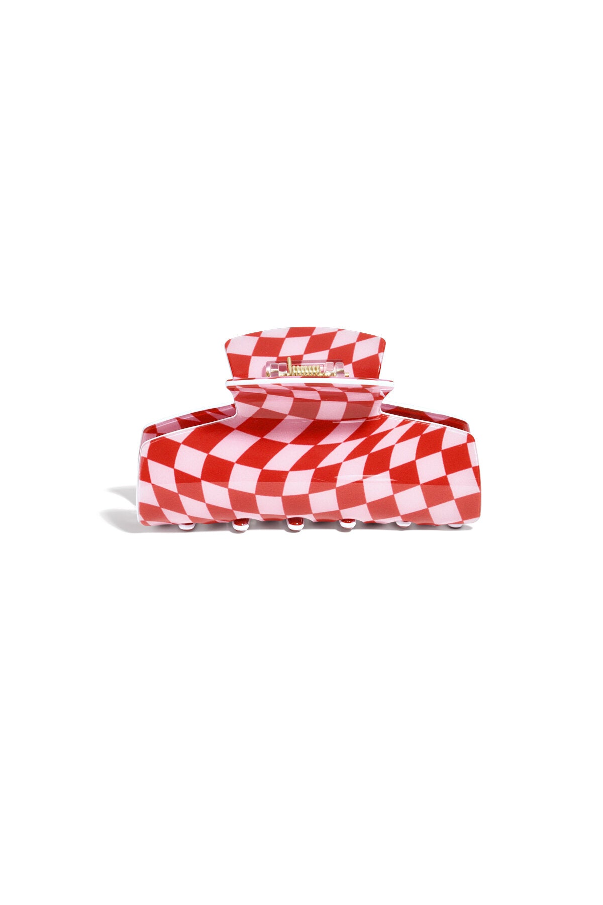 Chic Red Plaid Hair Clip for Valentine's Day