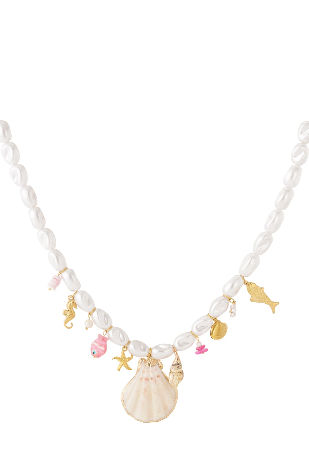 Elegant White Beaded Necklace for Spring/Summer