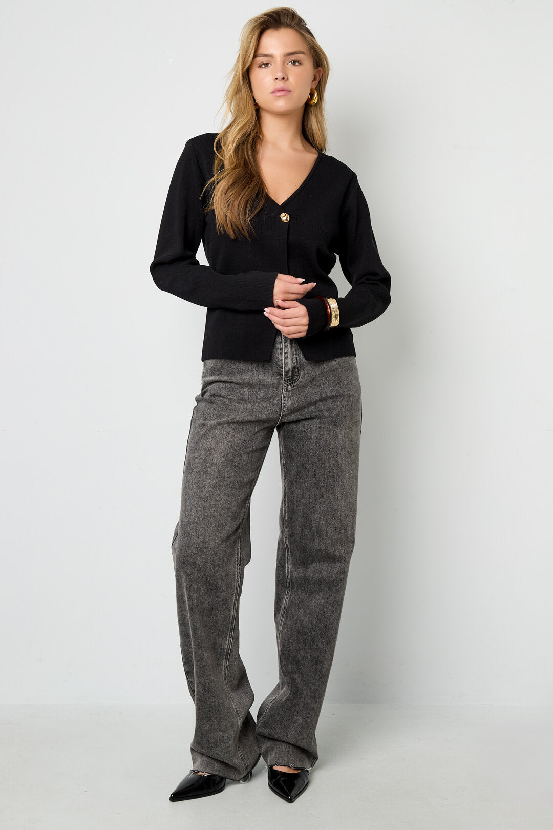 Elegant Viscose Knit Cardigan for Fall/Winter