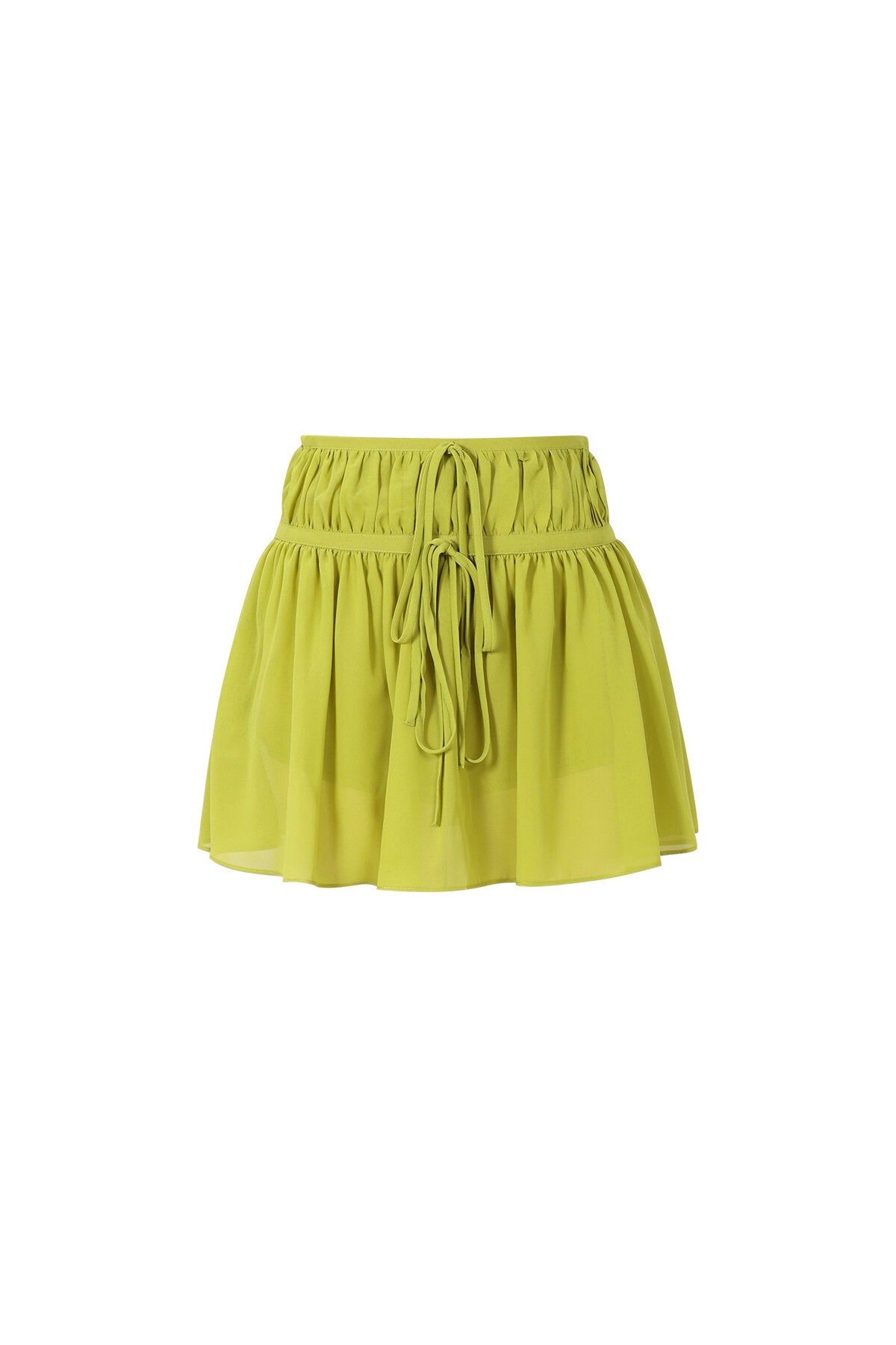 Gimme Spring/Summer Woven Mini Skirt - Apricot, Rose Red & Green