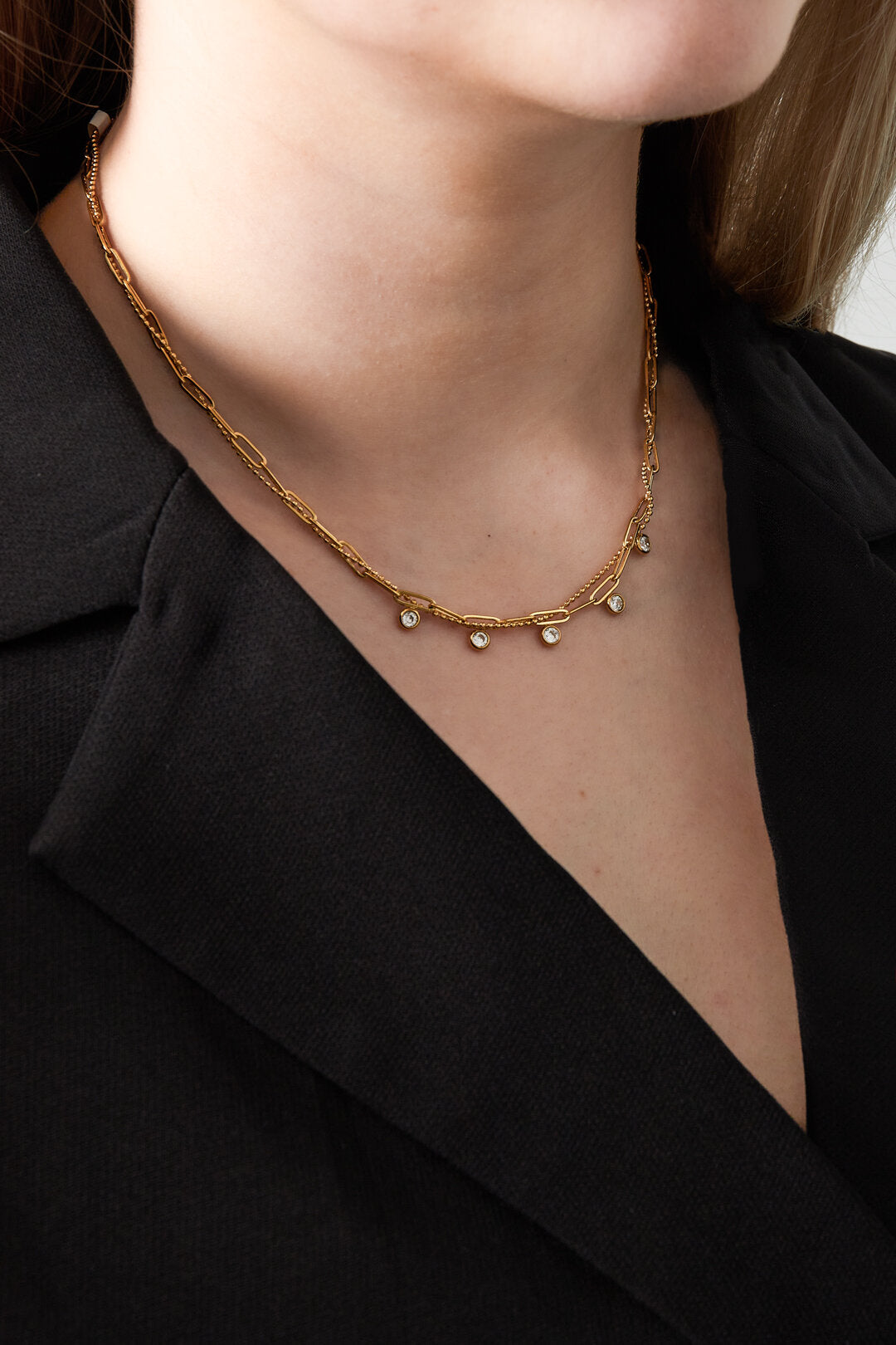 Elegant 14K Gold Plated Clavicle Chain for Daily Wear