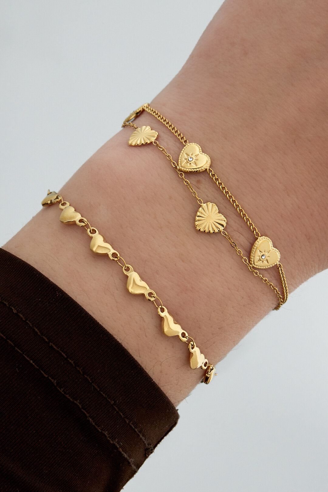 Elegant 14K Gold Plated Heart Bracelet for Daily Wear