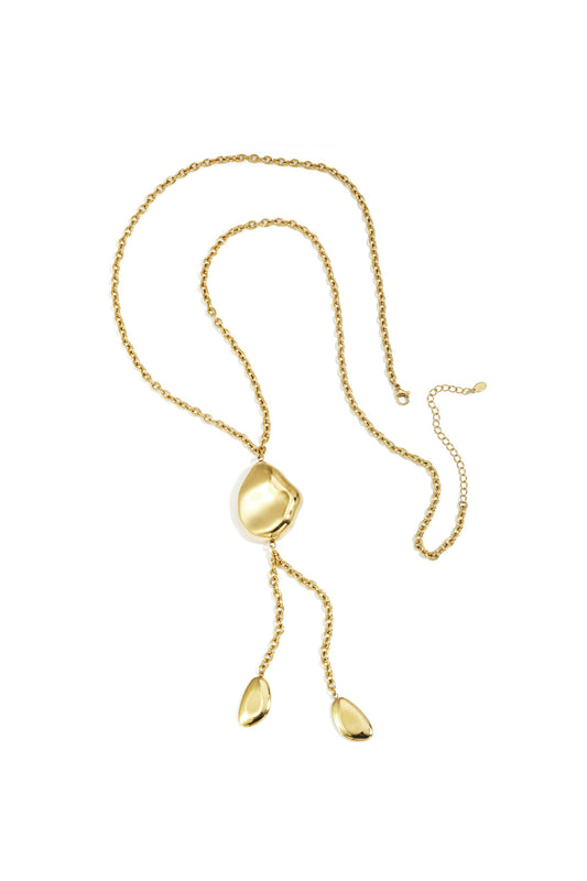 Elegant Gold-Plated Long Necklace for Everyday Glamour