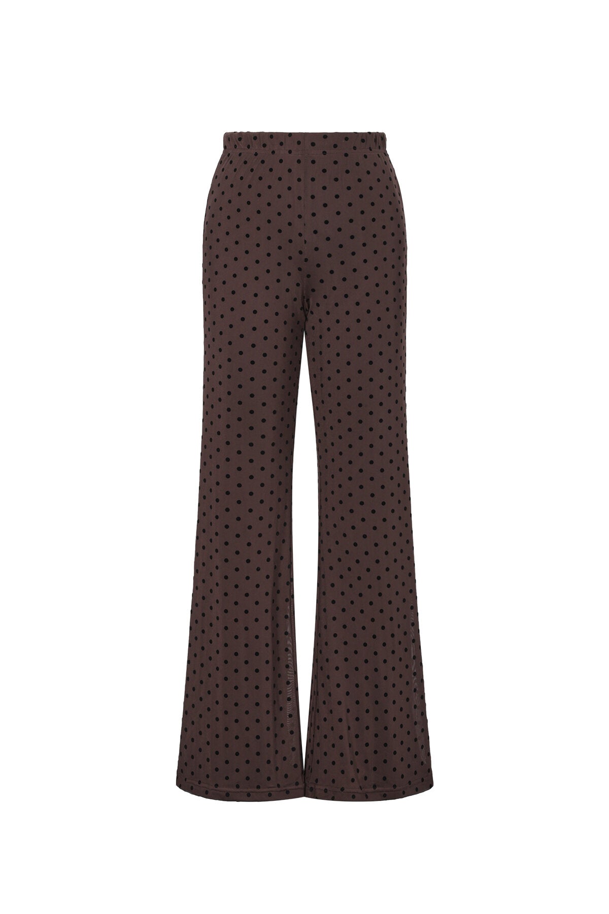 Elegant Flared Pants for Fall Winter - Polka Dots 2-Piece Set
