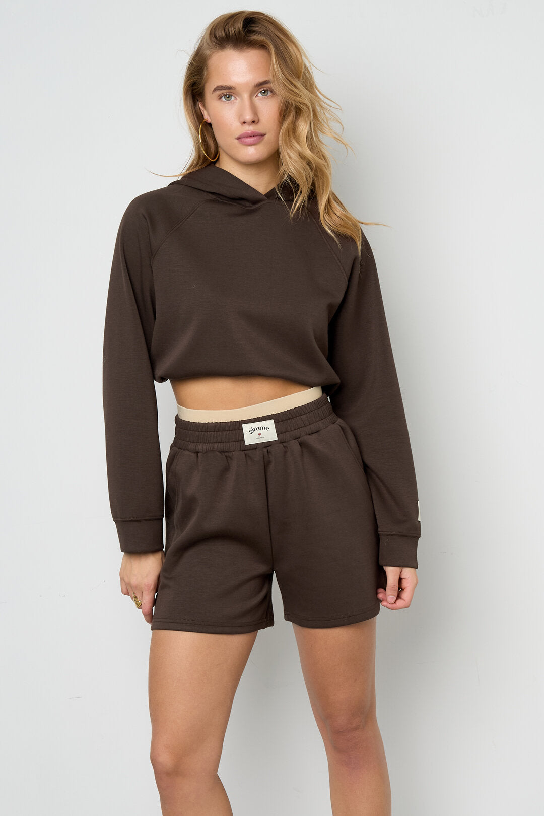 Stylish All-Fit Knitted Hoodie in Navy & Brown