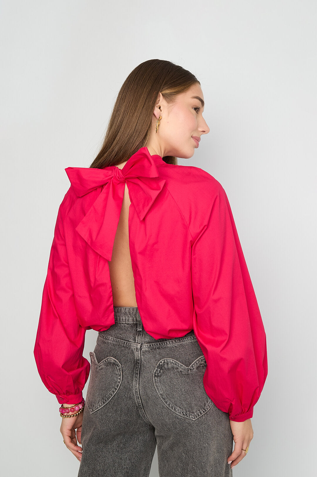 Gimme Cotton Woven Casual Long Sleeve Tops