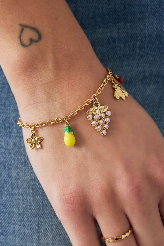 Charming 14K Gold Plated Fruit Bracelet
