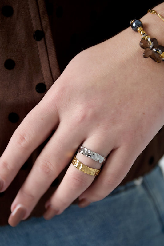 Elegant Adjustable Gold & Silver Minimalist Ring