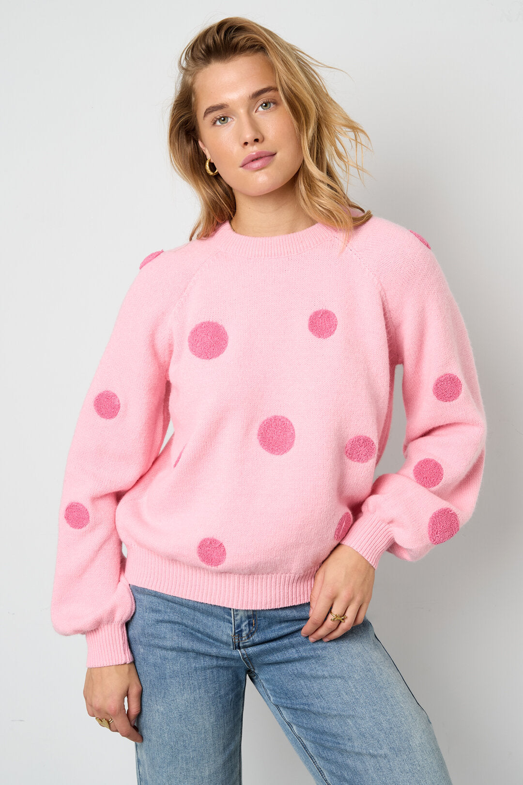 Cozy Knitted Sweater for Fall/Winter - Polka Dots