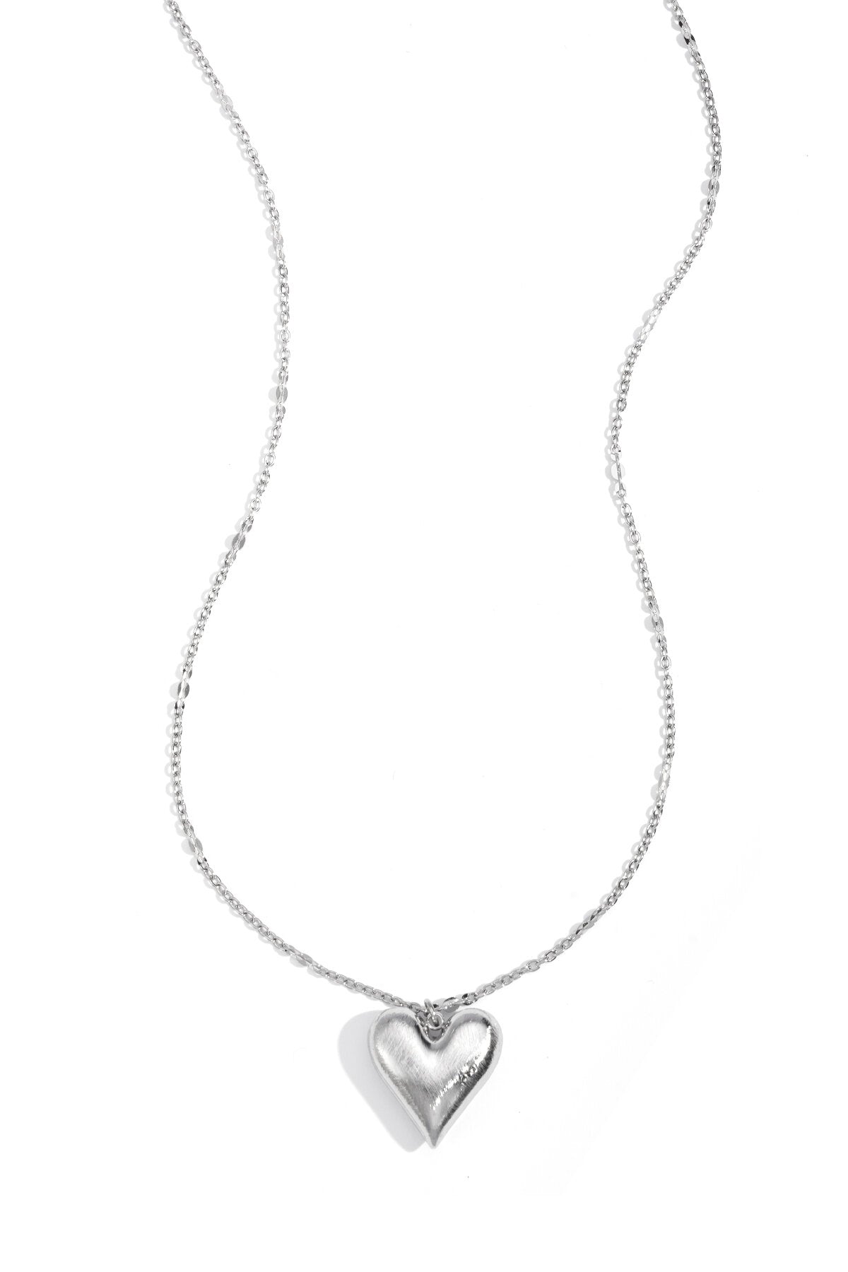 Elegant Heart Pendant Necklace, Silver & Gold