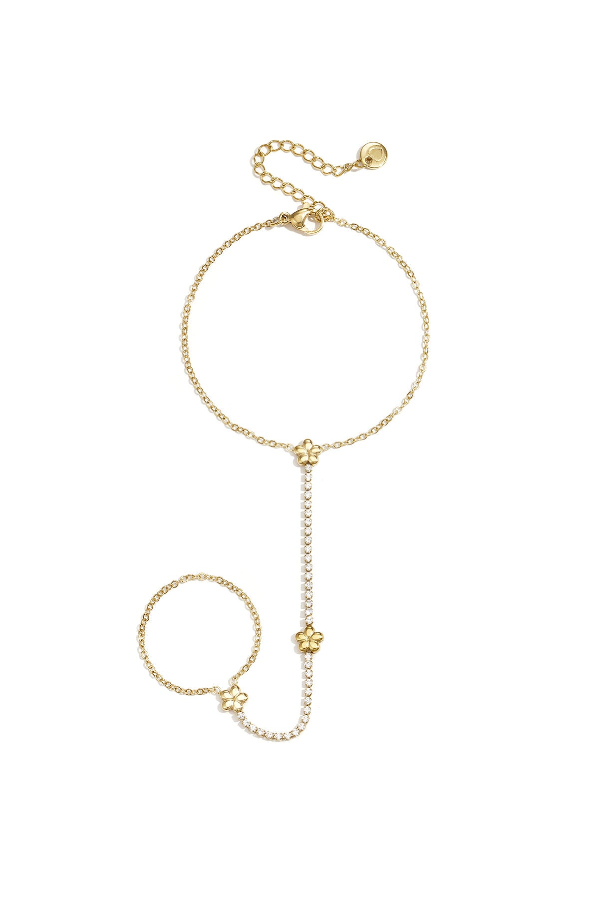 Elegant Silver & Gold Hand Chain for Women
