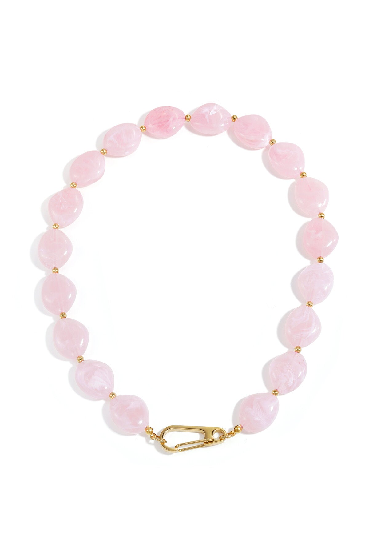 Chic Pink & Baby Blue Beaded Necklace for Spring
