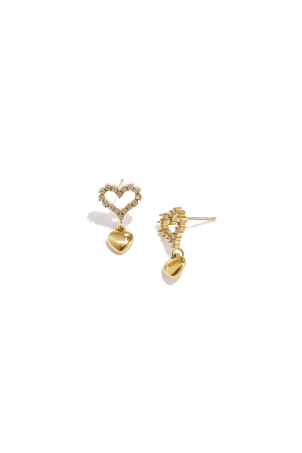 Roestvrijstalen oorbellen met hanger in hartvorm, eenvoudige dagelijkse serie, damessieraden