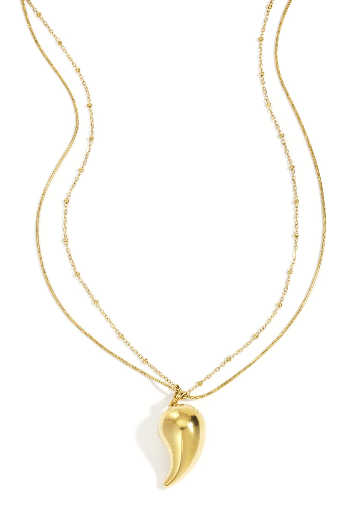 Elegant Droplet Pendant Necklace - Silver & Gold