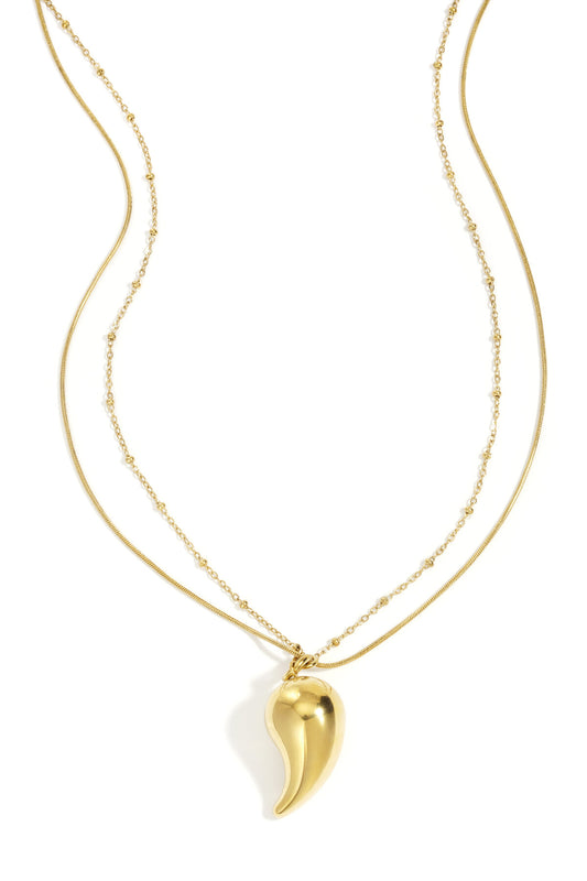 Elegant Droplet Pendant Necklace - Silver & Gold