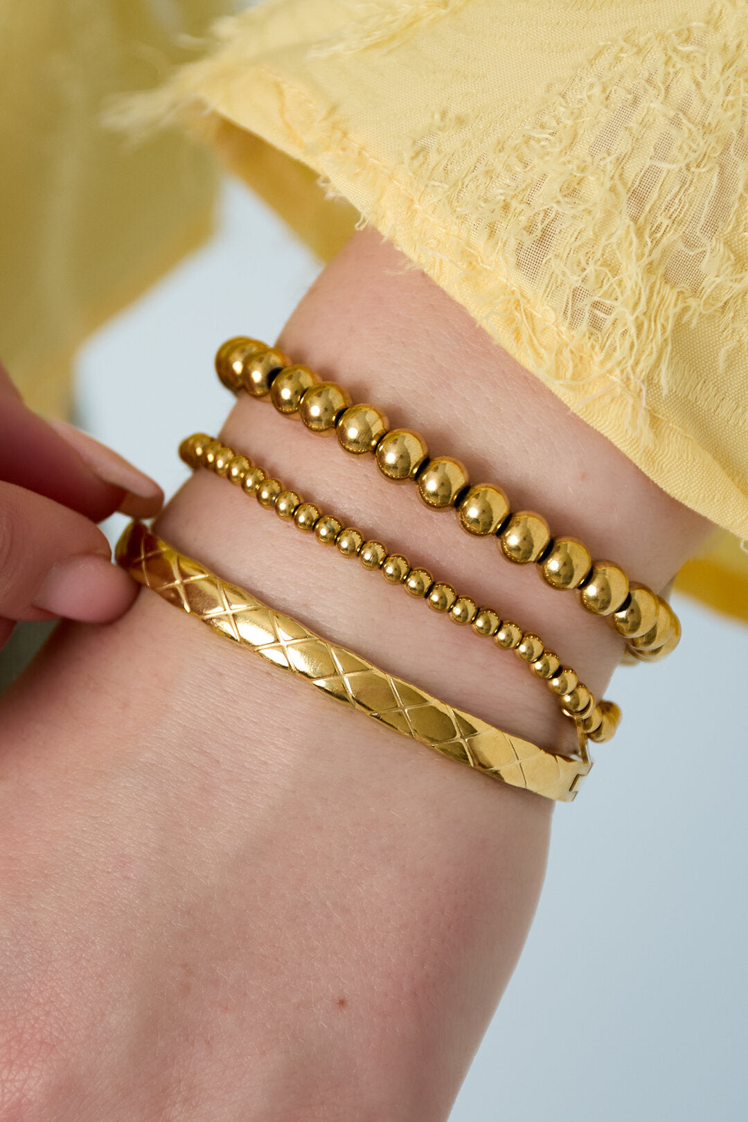 Stylish All-Fit Silver & Gold Bangle for Women