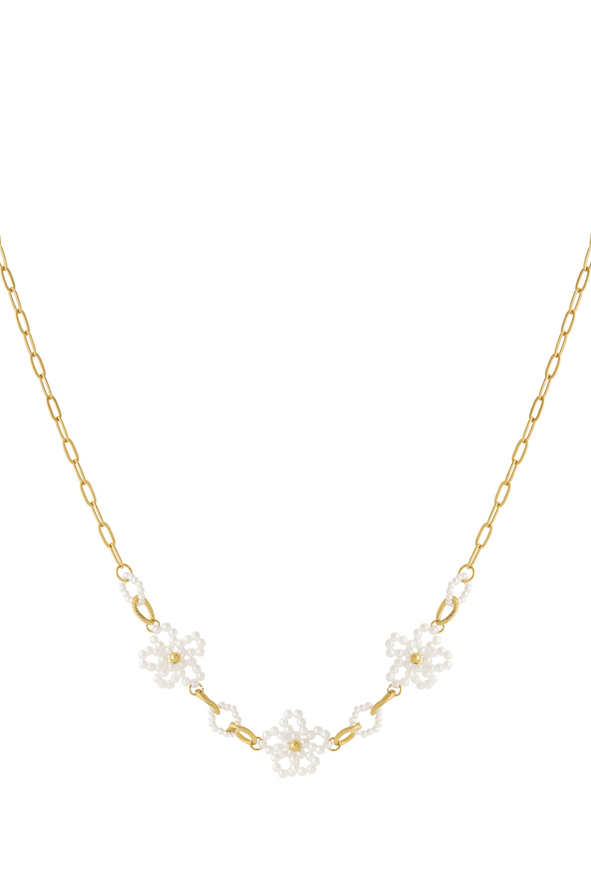 Elegant 14K Gold Plated Flower Necklace