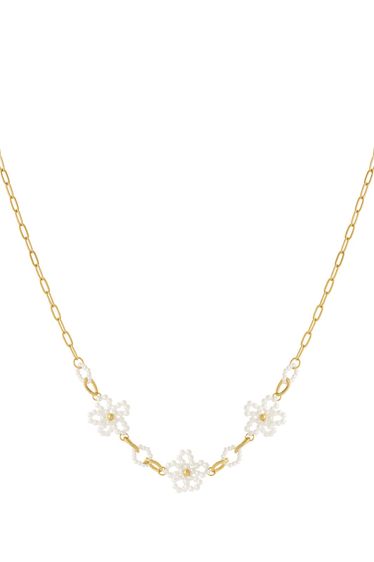 Elegant 14K Gold Plated Flower Necklace