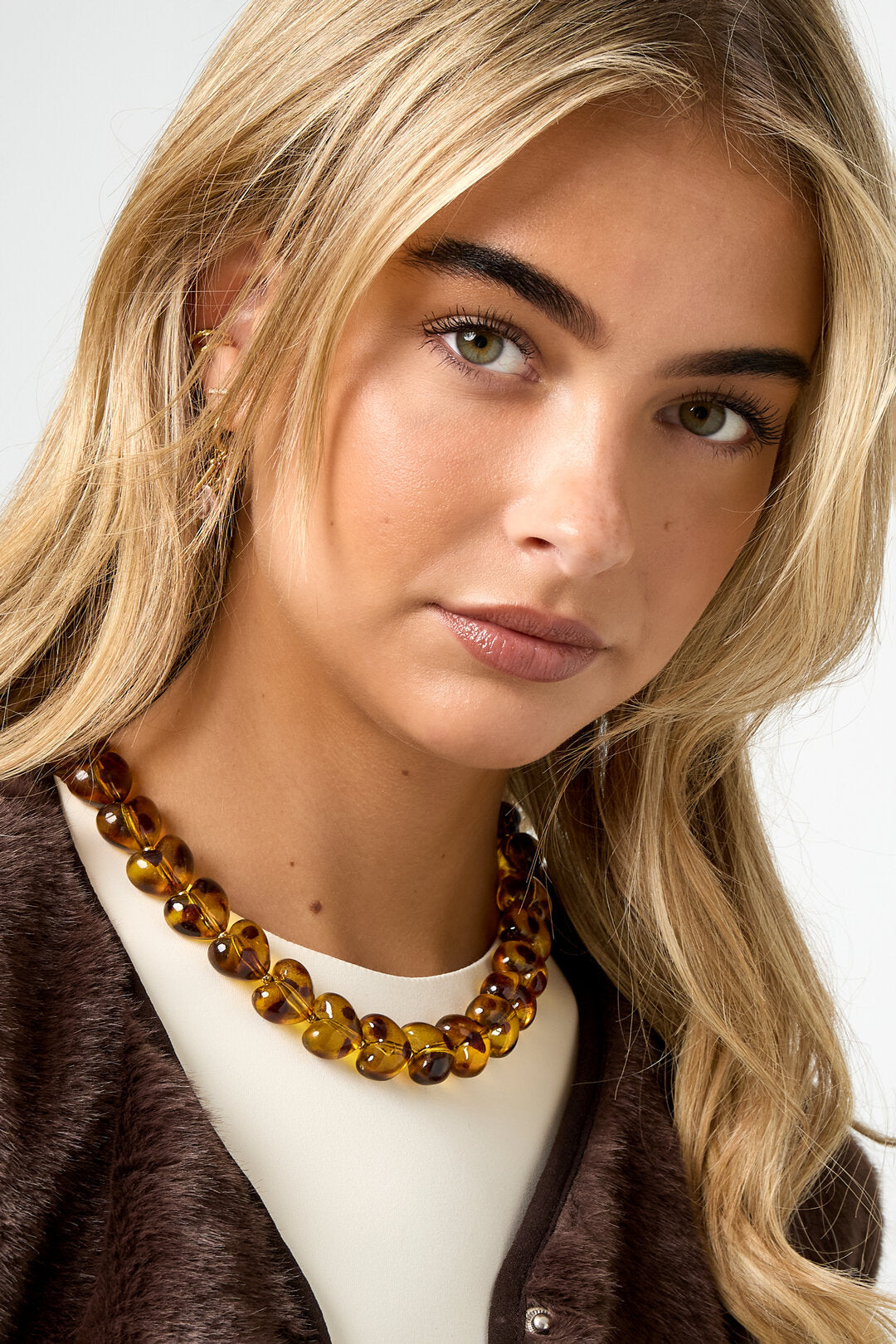 Elegant Leopard Print Beaded Necklace for Women