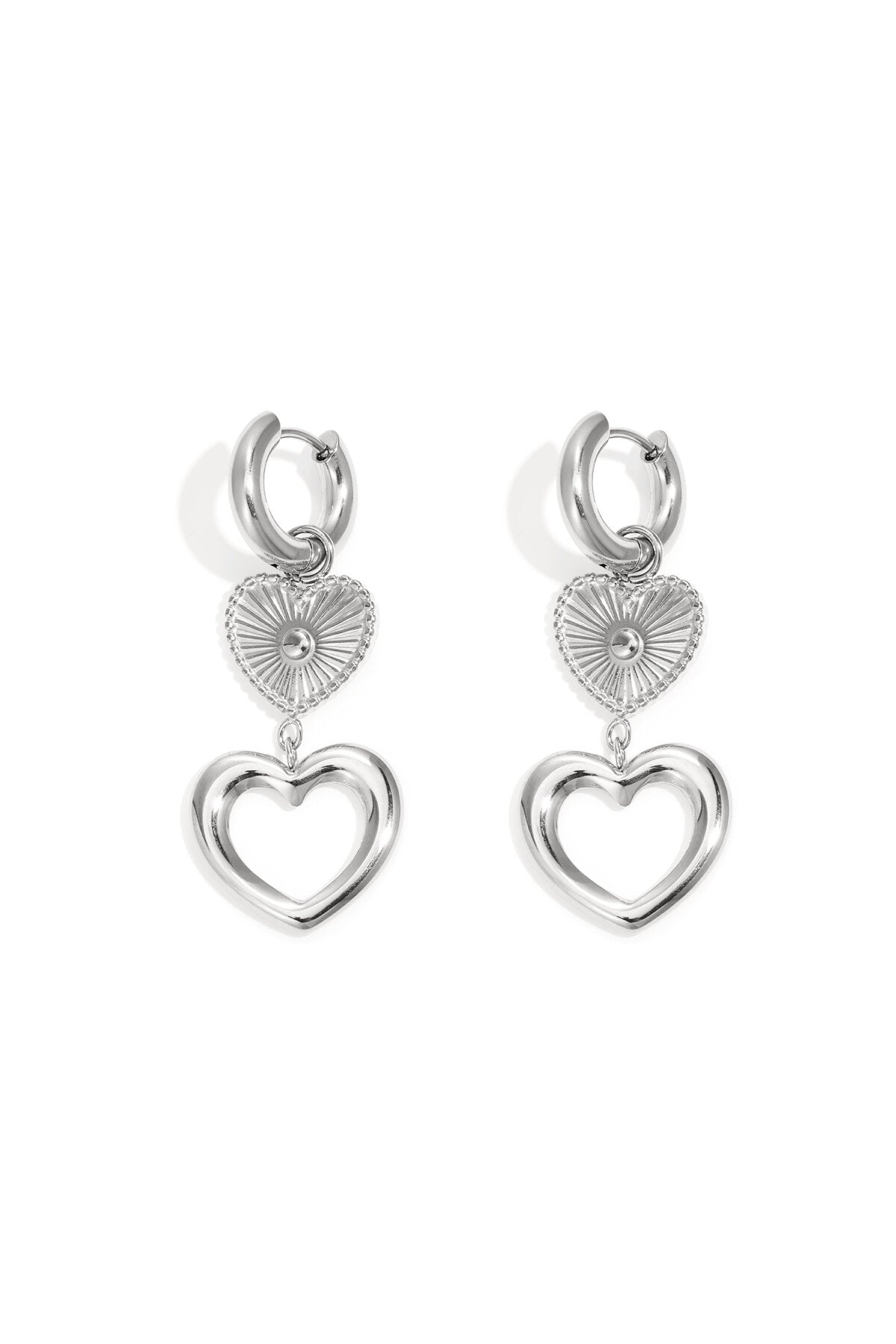 Elegant Heart Loop Dangle Earrings for Everyday Glam
