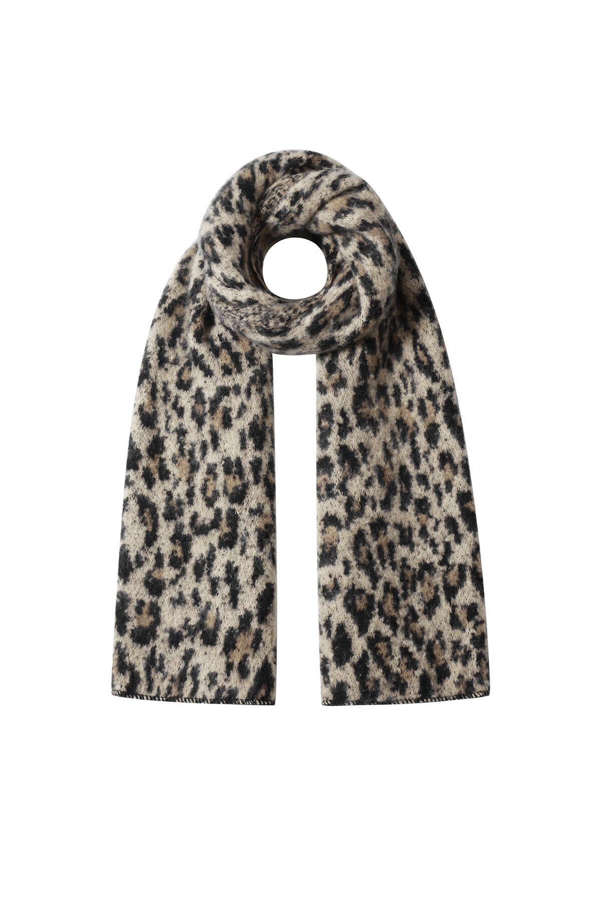 Stylish Khaki & Camel Leopard Print Winter Scarf for Women