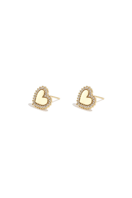 Stylish Heart-Shaped Zircon Stud Earrings for Everyday Wear
