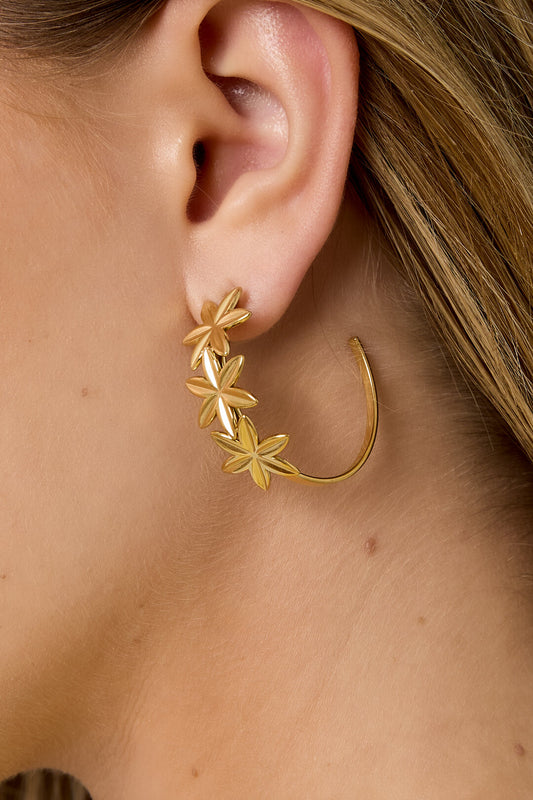 Elegant Flower Hoop Earrings for Spring/Summer