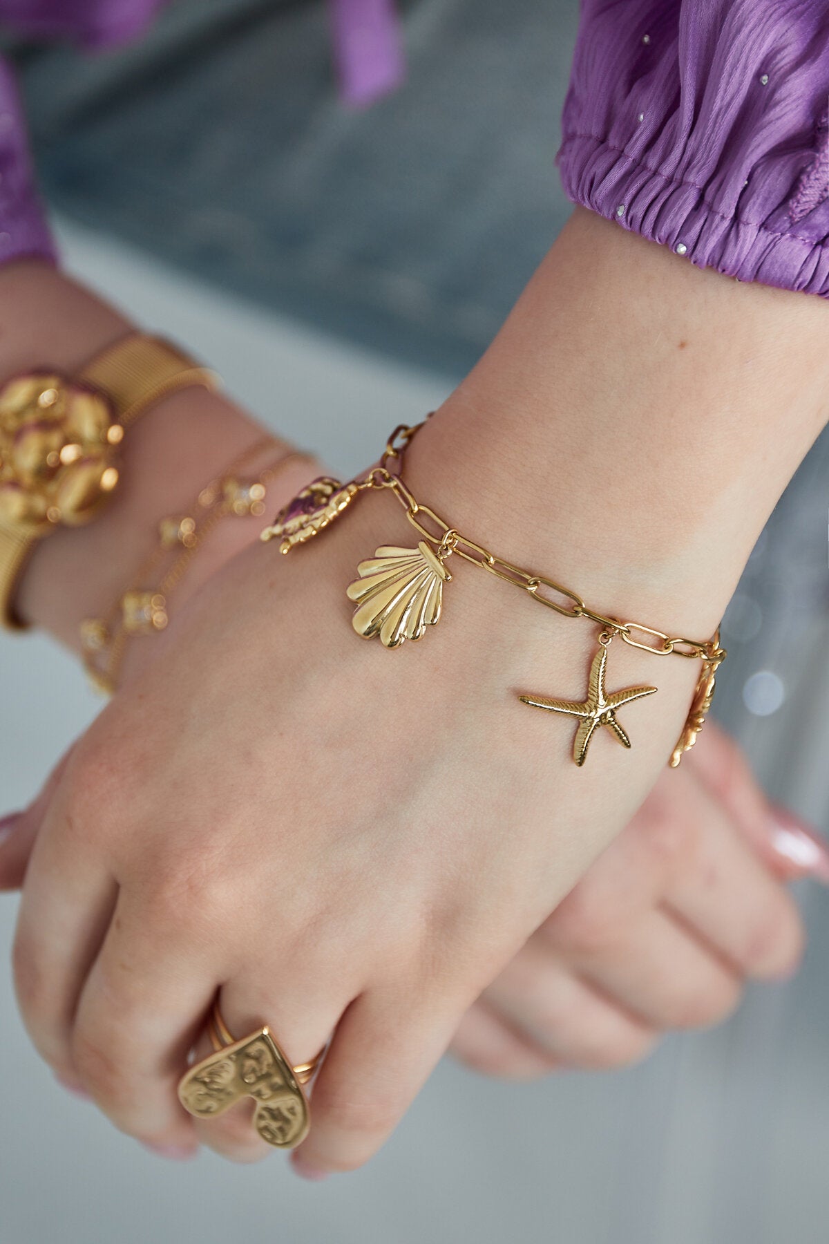 Elegant Charm Bracelets in Silver & Gold