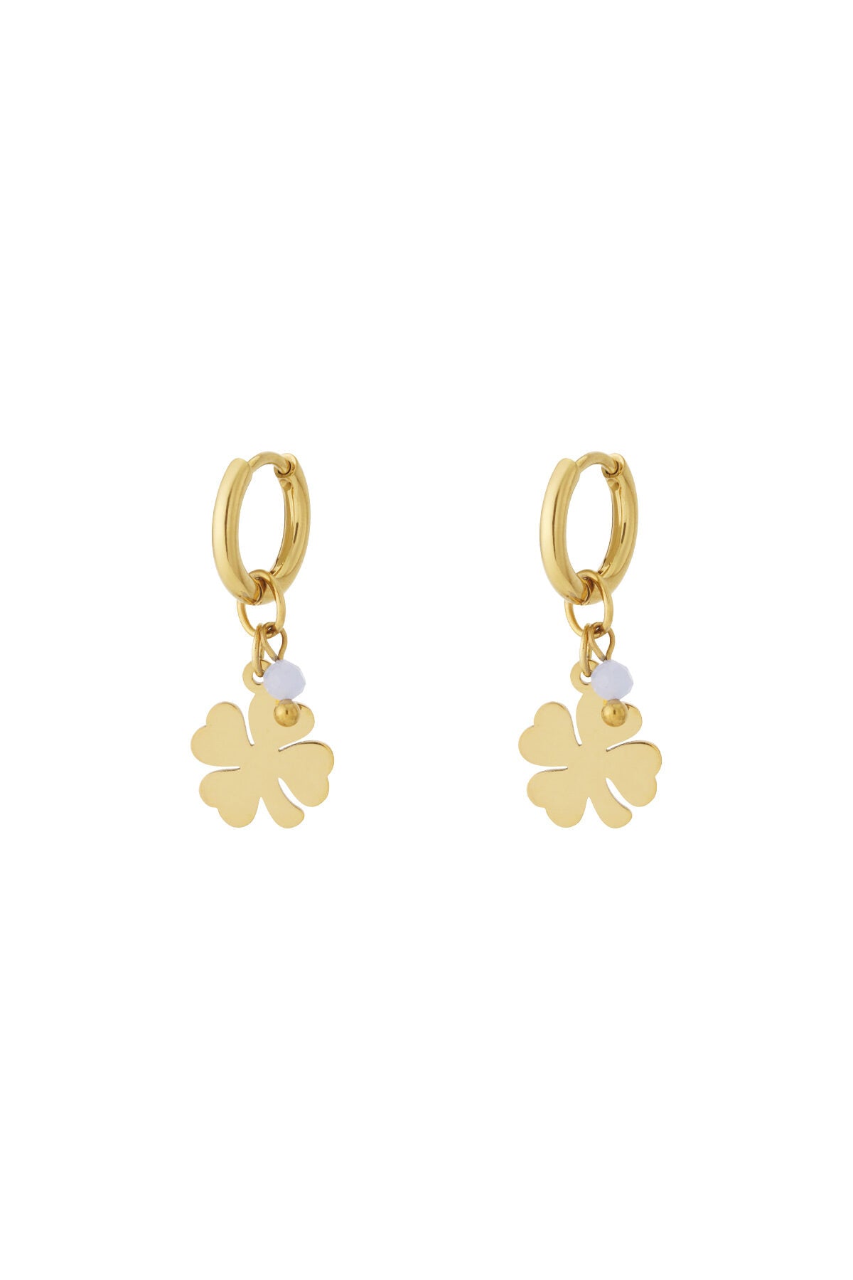 Stylish 14K Gold Plated Clover Drop Earrings