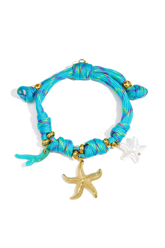 Luxurious Blue Starfish Charm Bracelet for Women