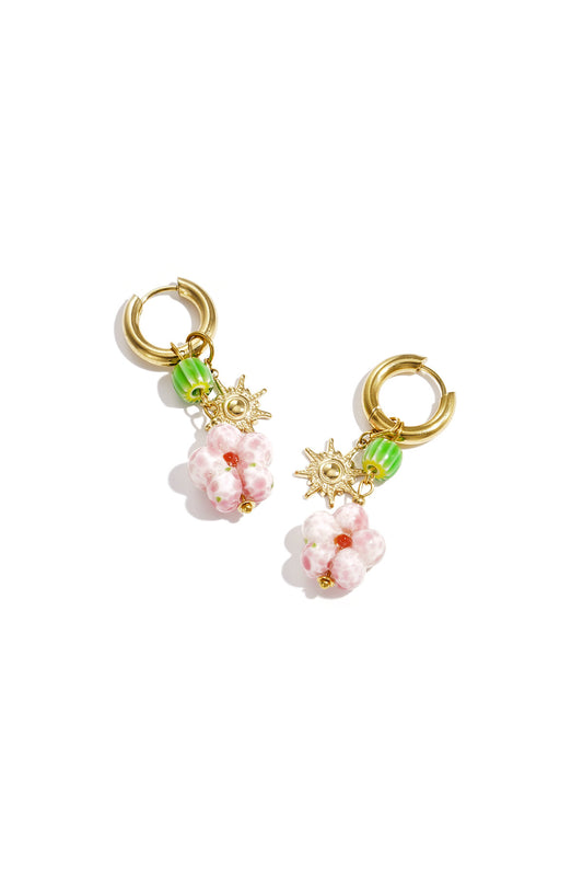 Romantic Pink Bead Earrings for Spring/Summer