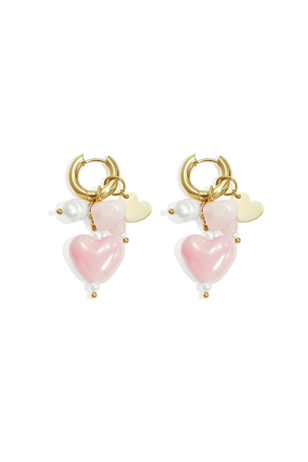 Charming Heart Loop Bead Earrings for Women