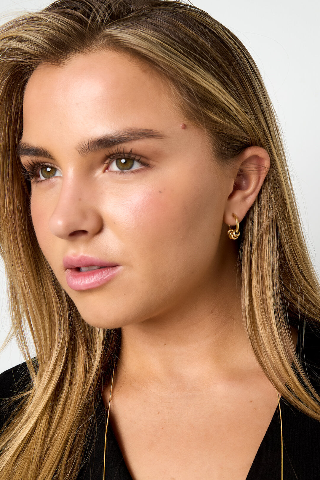 Stylish Stainless Steel Hoop Earrings - Silver & Gold