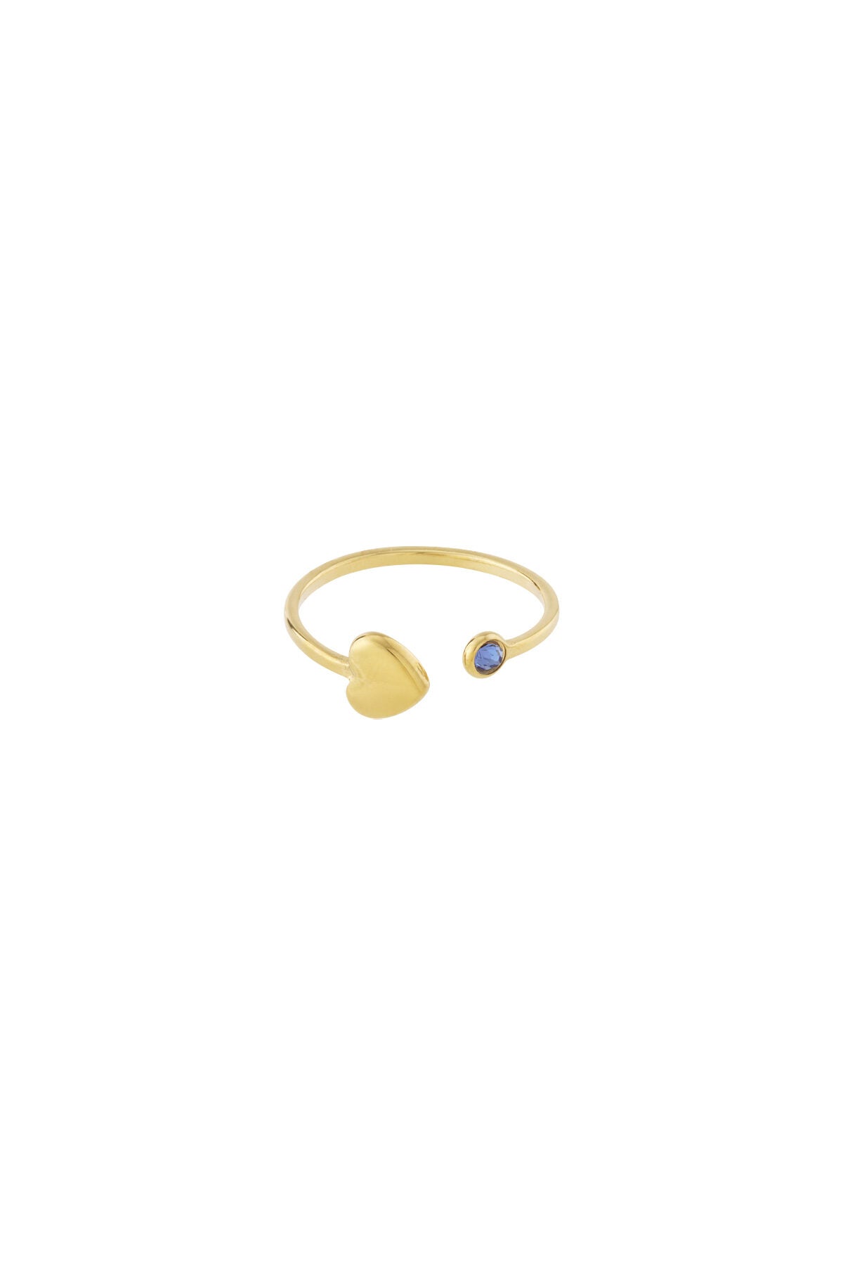 Elegant 14K Gold Plated Heart Ring - All Fit