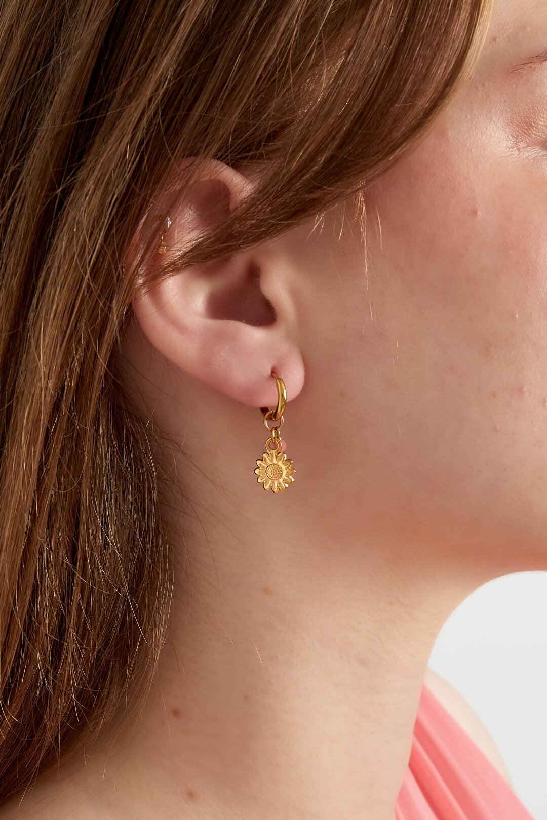 Elegant 14K Gold Plated Flower Drop Earrings