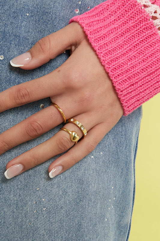 Elegant Gold-Color Minimalist Heart Ring for Daily Wear