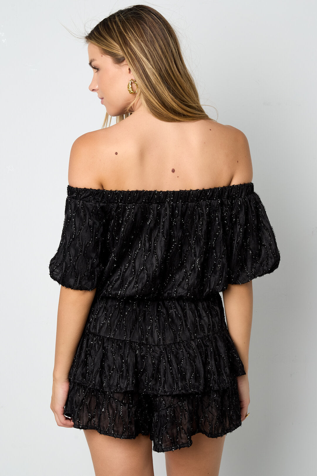 Elegant Apricot & Black Ruffle Edge Bodysuit