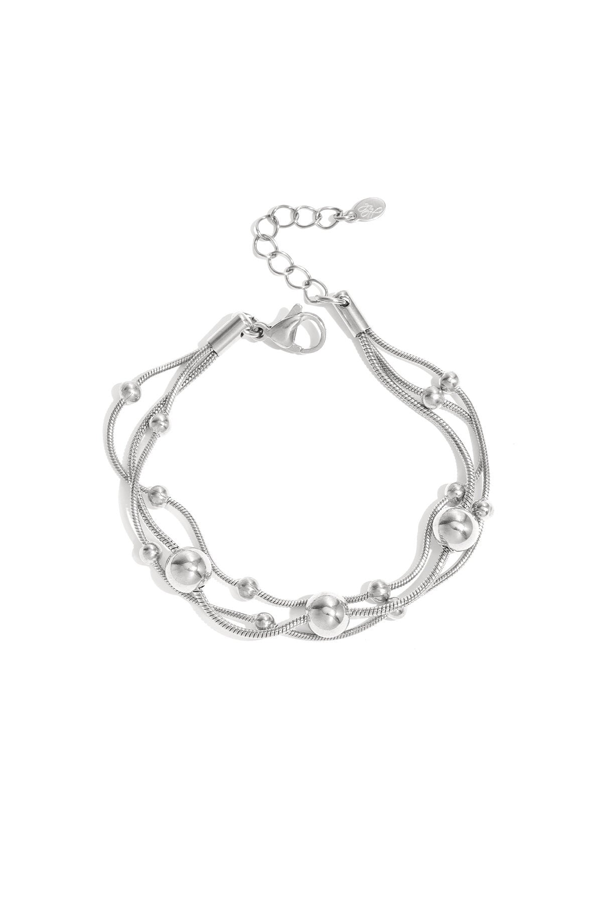Elegant Multi-Layered Chain Bracelet - Silver & Gold