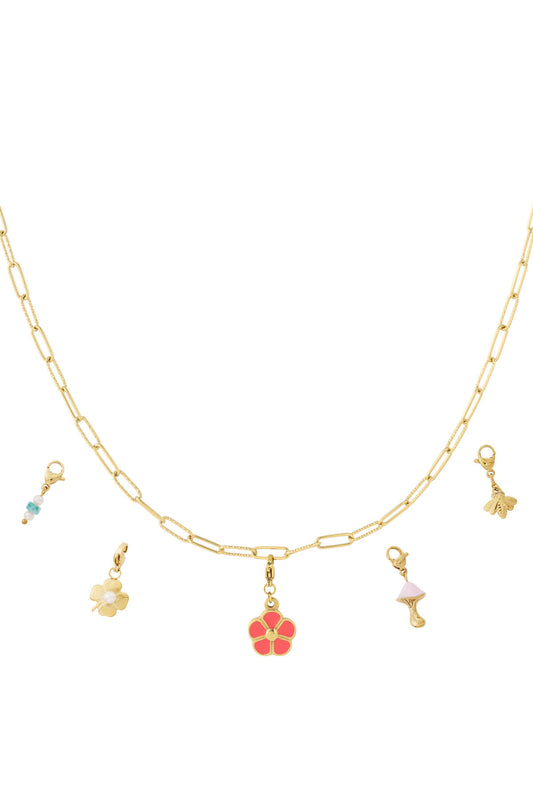 Elegant 14K Gold Plated Flower Pendant Necklace