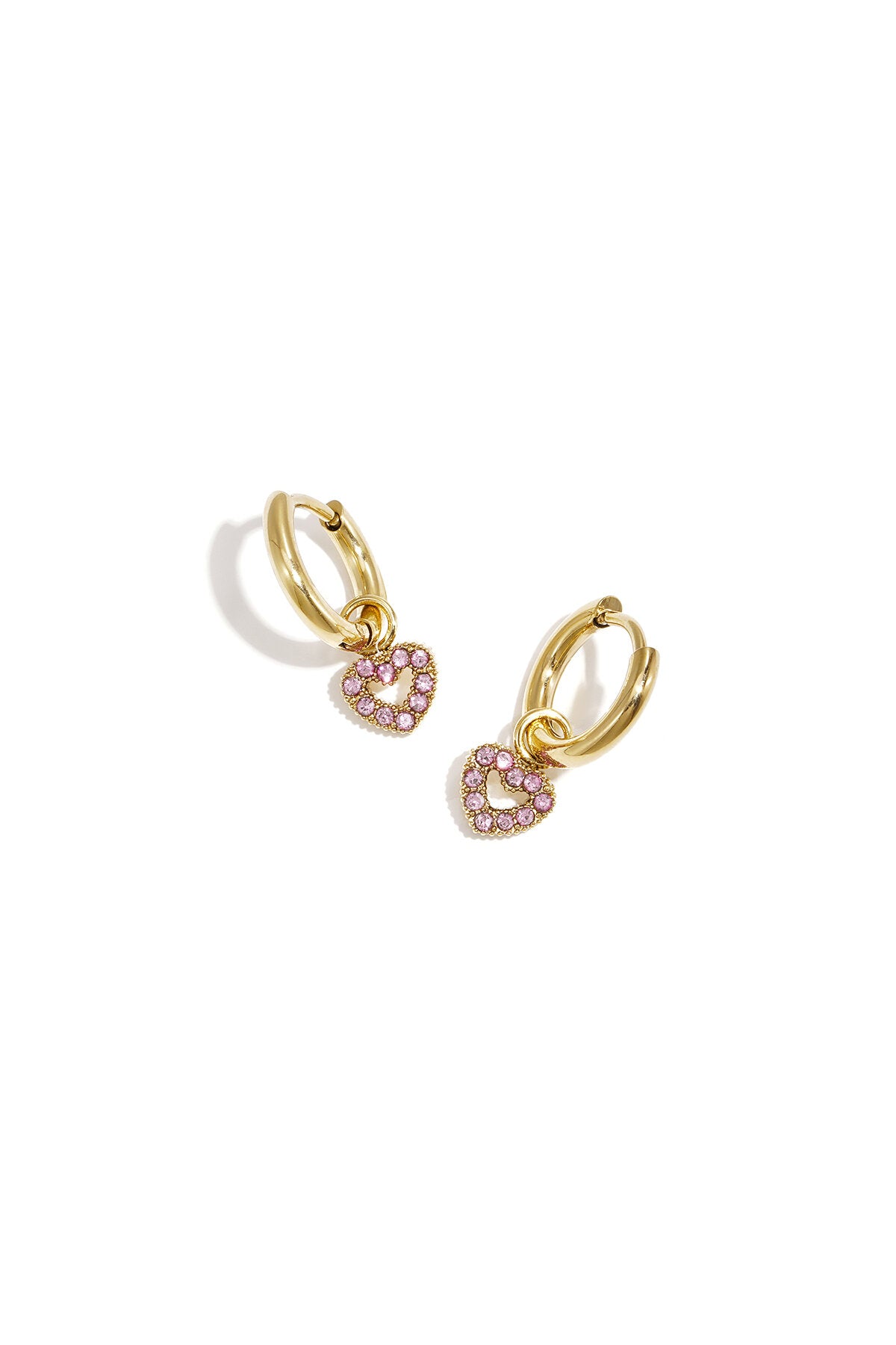 Chic Heart-Shaped Rhinestone Drop Earrings for Spring