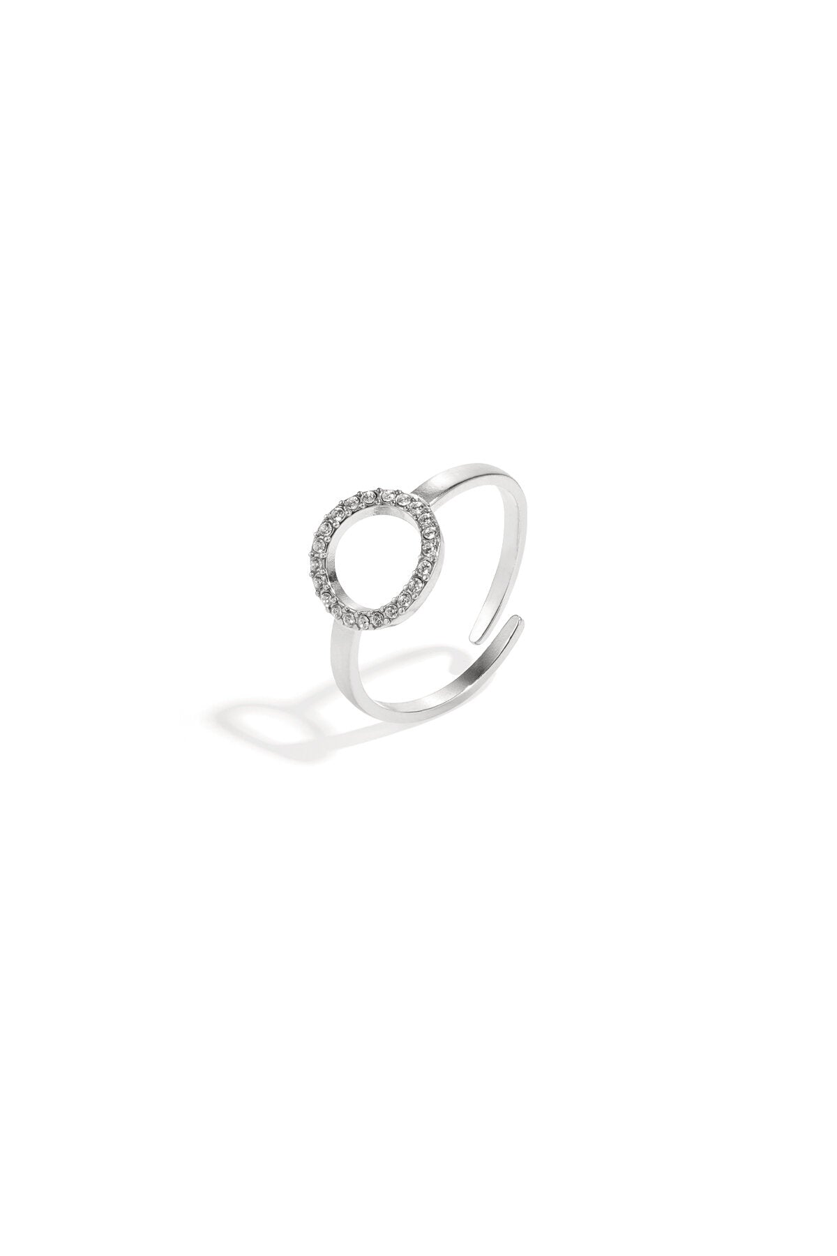 Elegant Adjustable Rhinestone Minimalist Ring