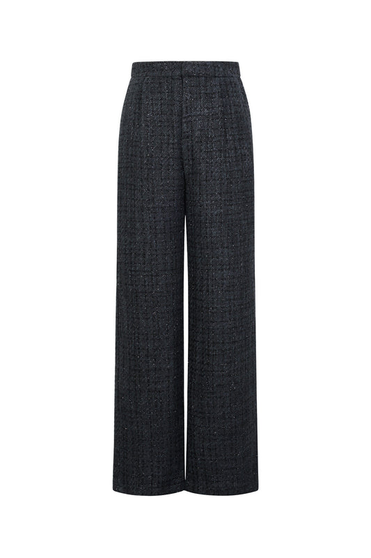 Elegant Checkered Straight Pants for Fall/Winter