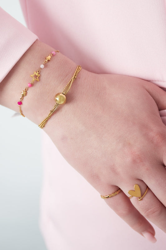 Elegant 14K Gold Plated Charm Bracelet for Daily Wear