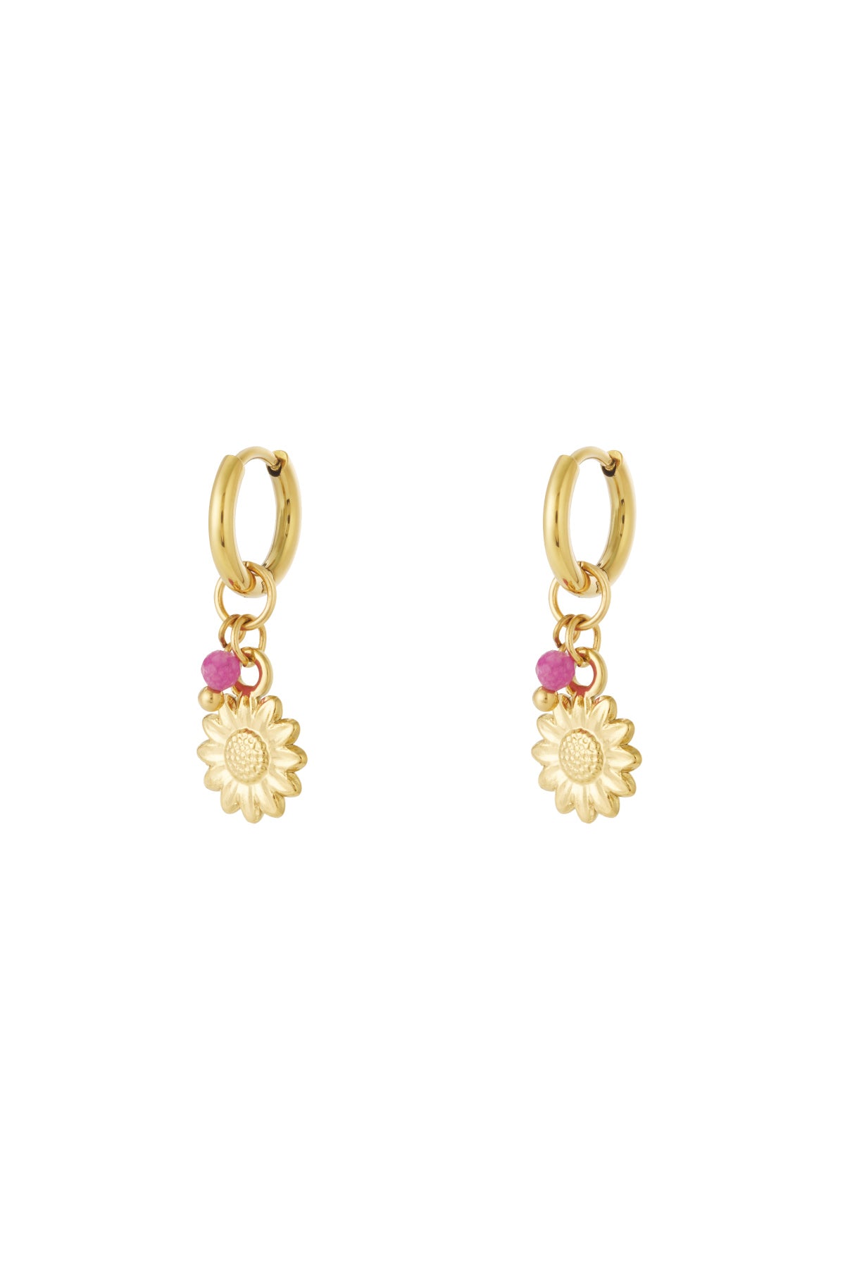 Elegant 14K Gold Plated Flower Drop Earrings