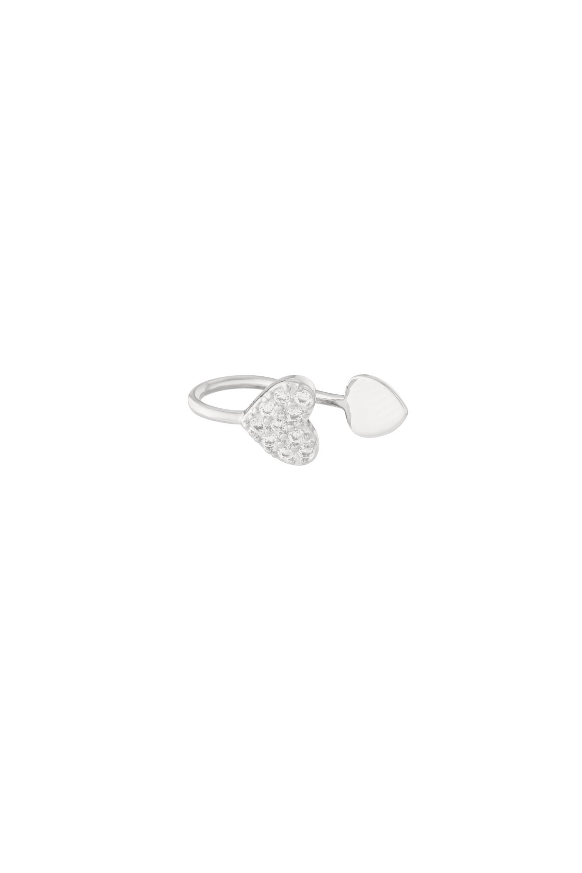 Elegant Heart Shaped Ear Cuffs for Women - Silver & Gold