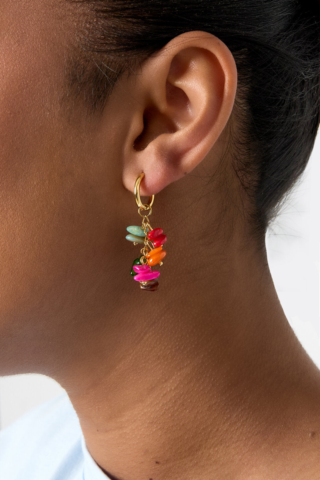 Stylish Yellow & White Beads Earrings for Summer